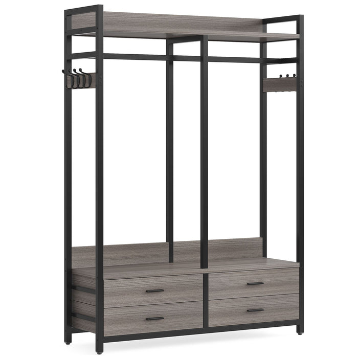 Tribesigns Freestanding Closet Organizer, Garment Rack with Drawers & Shelves Tribesigns