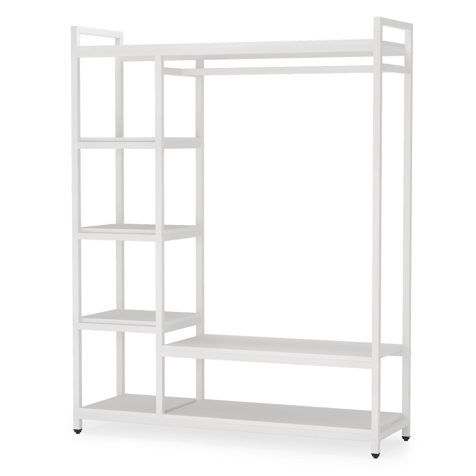 Freestanding Closet Organizer with 6 Shelves and Hanging Bar - Thumbnail 5
