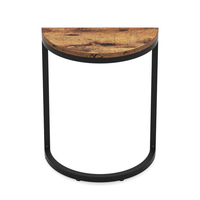 Tribesigns Half Round End Table, Narrow Side Table with Metal Frame Tribesigns