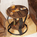 Tribesigns Half - Round End Table, Side Table with 2 - Tier Shelves Tribesigns