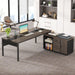 Tribesigns Industrial L - Shaped Desk, 71" Executive Desk with 47" Mobile File Cabinet Tribesigns