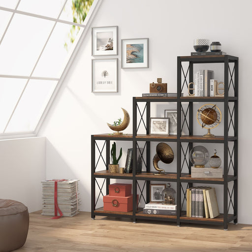 Tribesigns Ladder Bookshelf, 12 Shelves Industrial Etagere Bookcase Tribesigns