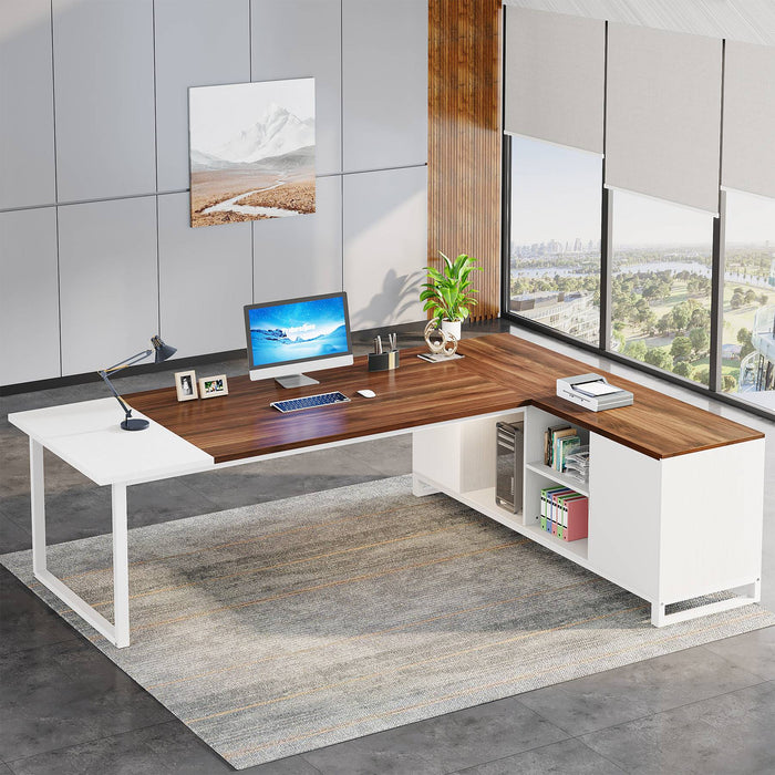 Tribesigns Large L - Shaped Desk, 70.87" Executive Desk with 55" File Cabinet Tribesigns