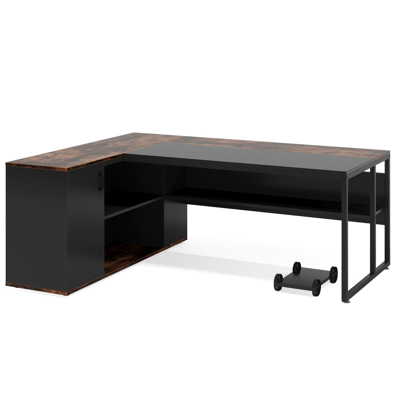 Tribesigns Large L - Shaped Desk, 71 inch Executive Desk with Shelves & Cabinet Tribesigns