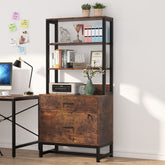Tribesigns Vertical File Cabinet, 2 Drawers Filing Cabinet with Open Shelves Tribesigns 3