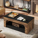 Wood Coffee Table, 2 - Tier Center Table Snack Table with Storage Tribesigns