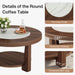 Wood Coffee Table, Round 2 - Tier Accent Center Table Tribesigns