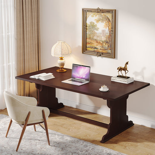 Wood Computer Desk, 63-inch Executive Desk Writing Table Tribesigns