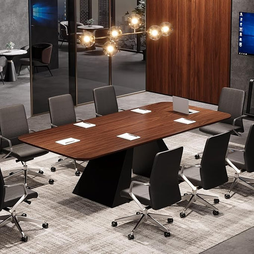 Wood Conference Table, Modern Meeting Seminar Table for 8 - 10 Tribesigns