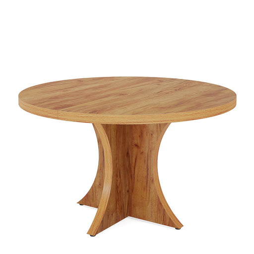 Wood Dining Table, 47.24 Inches Round Kitchen Table for 4-6 Tribesigns