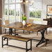 Wood Dining Table, 62.4" Sturdy Kitchen Table for Kitchen, Living Room Tribesigns