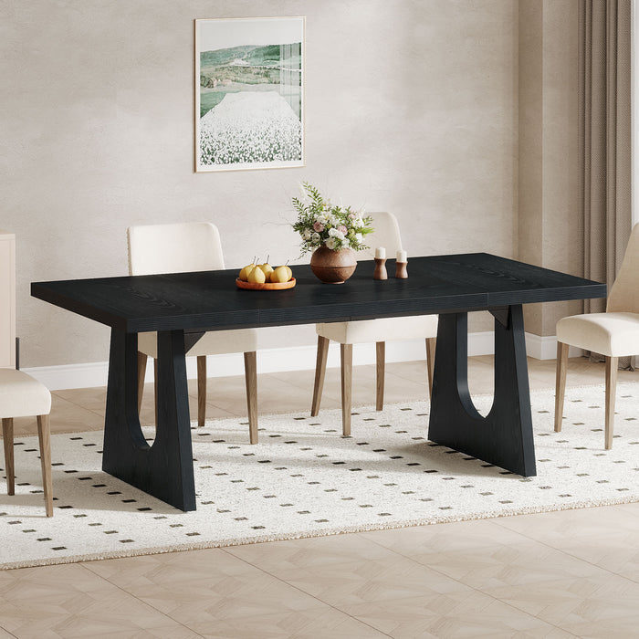 Wood Dining Table, 70" Rectangular Kitchen Table for 6 - 8 People Tribesigns