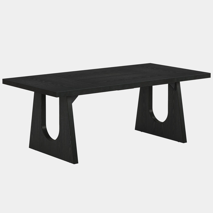 Wood Dining Table, 70" Rectangular Kitchen Table for 6 - 8 People Tribesigns