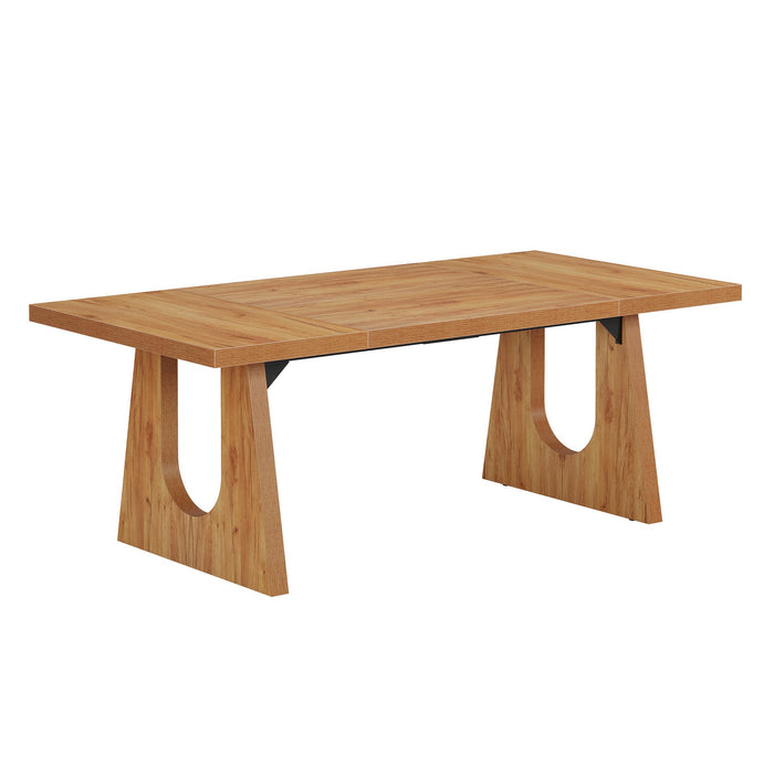 Wood Dining Table, 70" Rectangular Kitchen Table for 6 - 8 People Tribesigns
