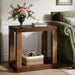 Wood End Table, 2 - Tier Farmhouse Side Table with Storage Shelf Tribesigns