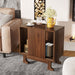 Wood End Table, Modern Side Table Nightstand with Storage Tribesigns