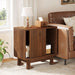 Wood End Table, Modern Side Table Nightstand with Storage Tribesigns