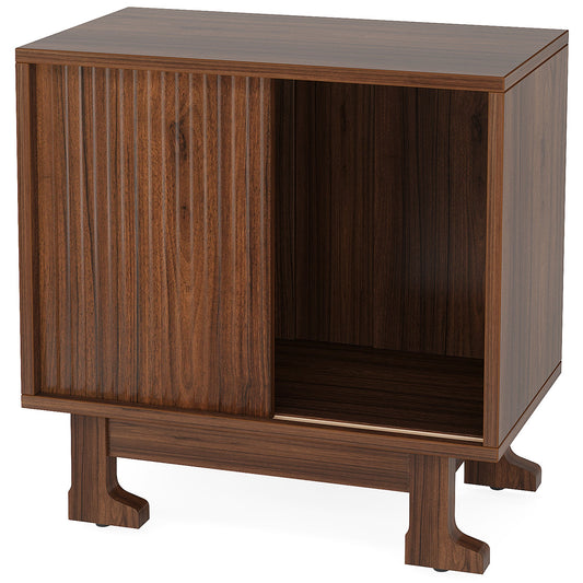 Wood End Table, Modern Side Table Nightstand with Storage Tribesigns