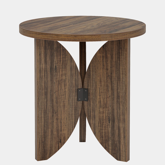 Wood End Table, Round Side Table Chairside Snack Table Tribesigns