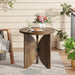 Wood End Table, Round Side Table Chairside Snack Table Tribesigns