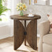 Wood End Table, Round Side Table Chairside Snack Table Tribesigns