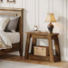 Wood End Table, Small Side Table With 2 Storage Shelves Tribesigns