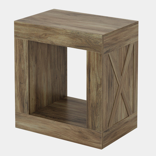 Wood End Table, Small Sofa Side Table With Storage Tribesigns