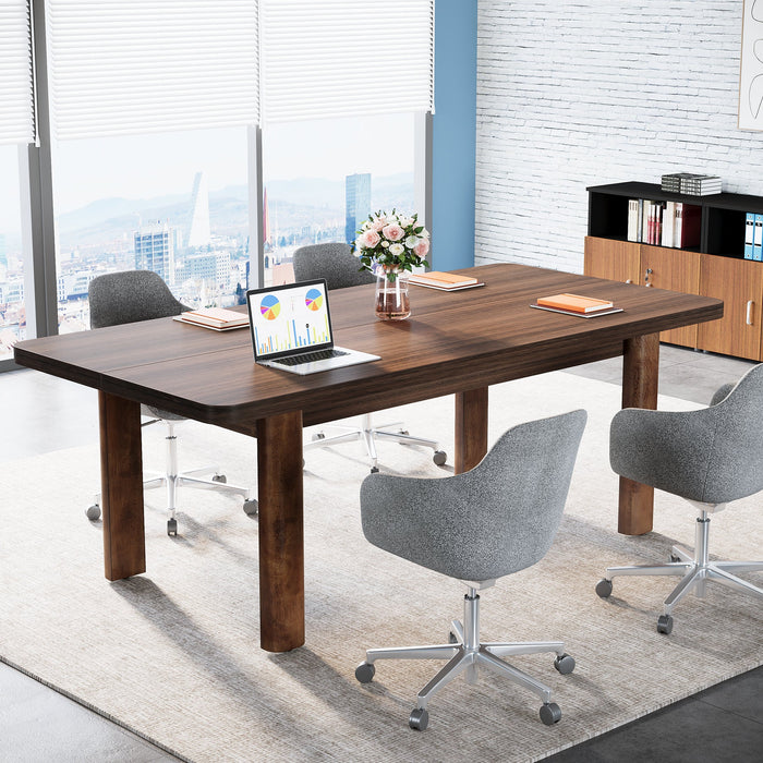 Wood Executive Desk, 62.99" Sturdy Computer Desk Conference Table Tribesigns