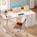 Wood Executive Desk,55 Inches Computer Desk with Storage Drawers Tribesigns