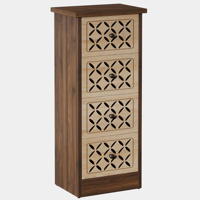 Wood File Cabinet, Vertical 4 - Drawer Filing Cabinet for A4/Letter Size Tribesigns