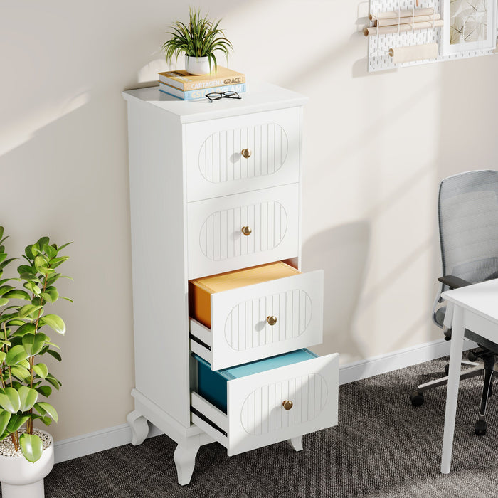 Wood File Cabinet, Vertical 4 - Drawer Filing Cabinet Storage Cabinet Tribesigns