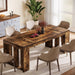 Wood Kitchen Table, 63" Farmhouse Dining Table for 4 - 6 People Tribesigns