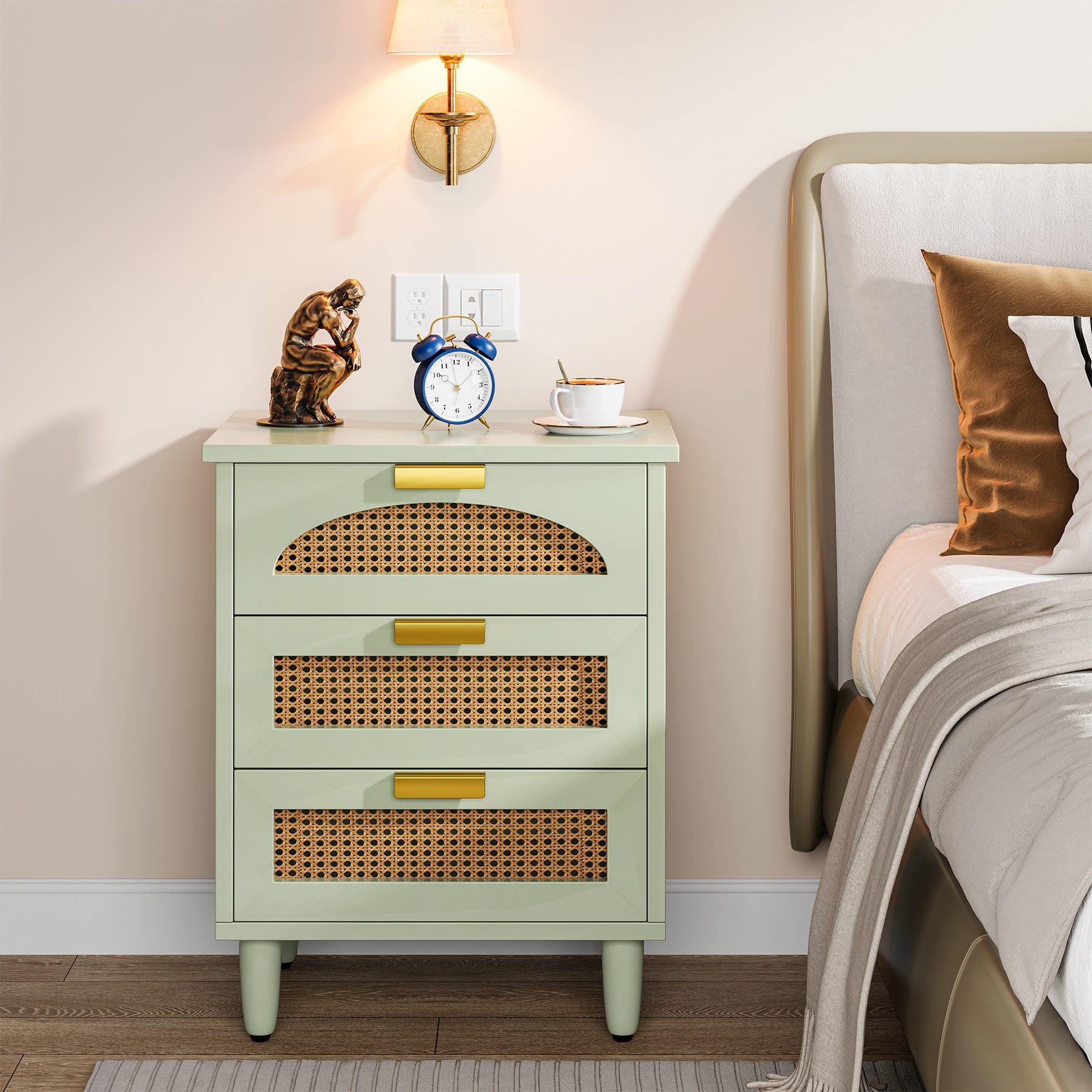 Storage Room Night Tribesigns Wood Night Stand, 20-Inch Bedside Table Storage Cabinet