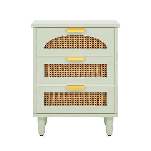 Wood Night Stand, 20 - Inch Bedside Table Storage Cabinet with 3 - Drawers Tribesigns