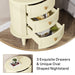 Wood Nightstand Bedside Table with 3 Drawers & Solid Wood Legs Tribesigns