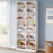 Wood Shoe Cabinet, Freestanding Shoe Rack with 26 Cubbies Tribesigns