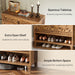 Wood Shoe Cabinet, Shoe Storage Organizer with 2 Flip Drawers Tribesigns