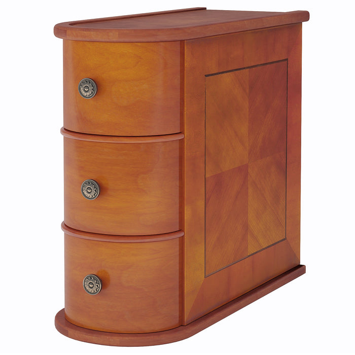 Wood Tall End Table, Narrow Side Table Nightstand with 2 Drawers Tribesigns