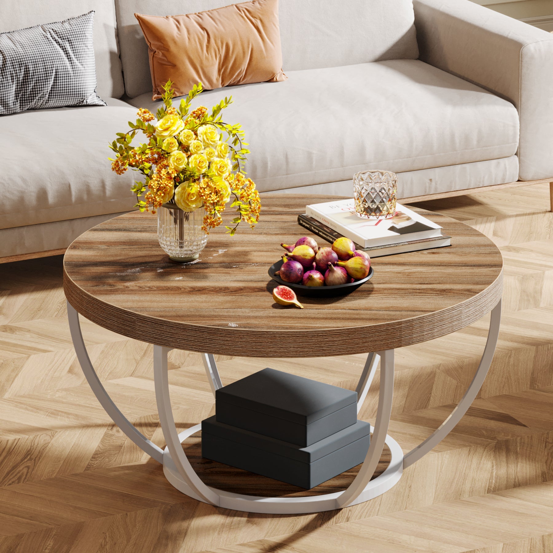Stylish coffee table arrangement