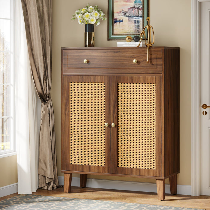 Wooden Storage Cabinet Sideboard with Adjustable Shelves and Drawer Tribesigns