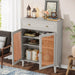 Wooden Storage Cabinet Sideboard with Adjustable Shelves and Drawer Tribesigns