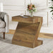 Z - Shaped End Table, Wooden Side Table Nightstand Tribesigns