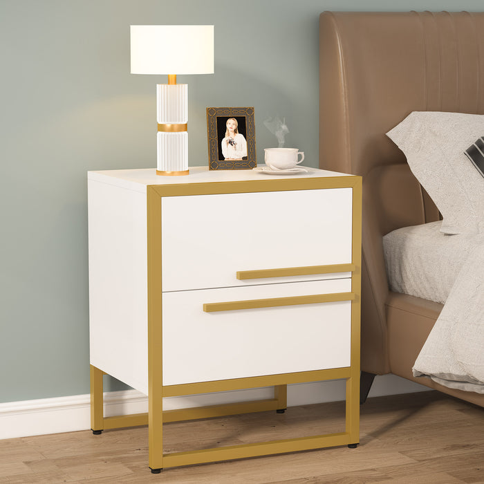 2-Drawer Nightstand, Modern Bedside Cabinet End Table Tribesigns