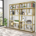 Tribesigns Bookshelf, 7-Open Shelf Etagere Bookcase with Gold Sturdy Metal Frame Tribesigns