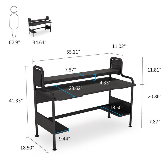 Tribesigns Gaming Desk, 55-Inch Computer Desk with Monitor Shelf Tribesigns