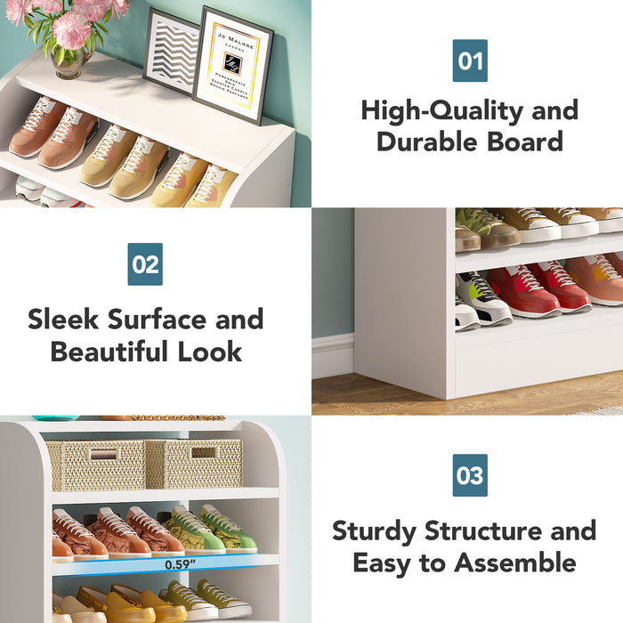 8-Tier Shoe Rack, Wooden Shoe Shelf Shoe Storage Cabinet Tribesigns