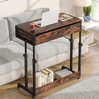 Height Adjustable Desk, Mobile Side Table Portable Desk with Drawers Tribesigns