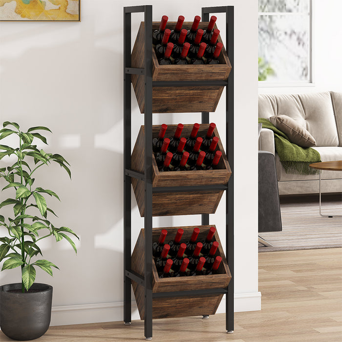 Wine Rack, 3 Tier Freestanding Wine Storage Stand Tribesigns