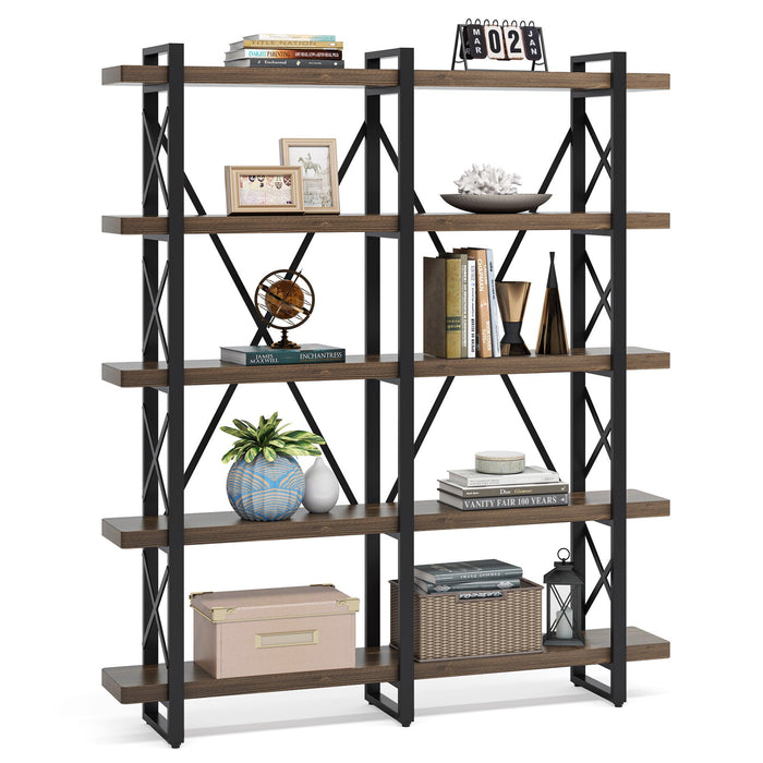 Tribesigns Bookshelf, Solid Wood Industrial Bookcases Etagere for Home Office Tribesigns