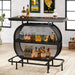 4-Tier Home Bar Unit, Wine Bar Liquor Cabinet with Metal Footrest Tribesigns